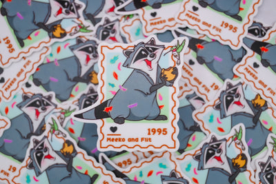 Meeko and Flit– First Class Postage Sticker